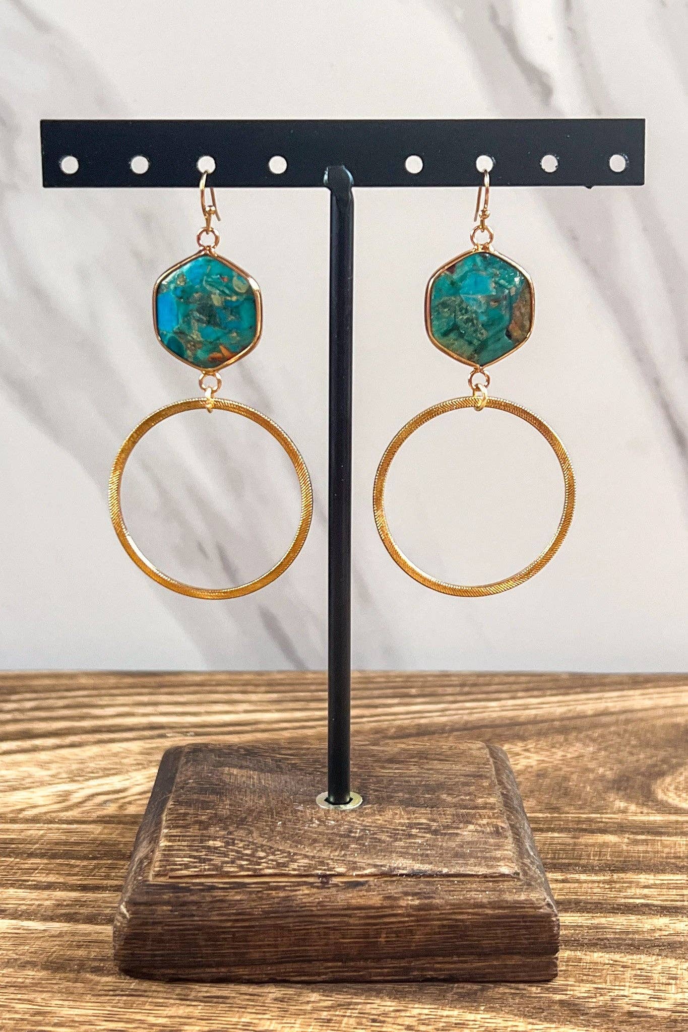 Janet Hoop Earrings Turq