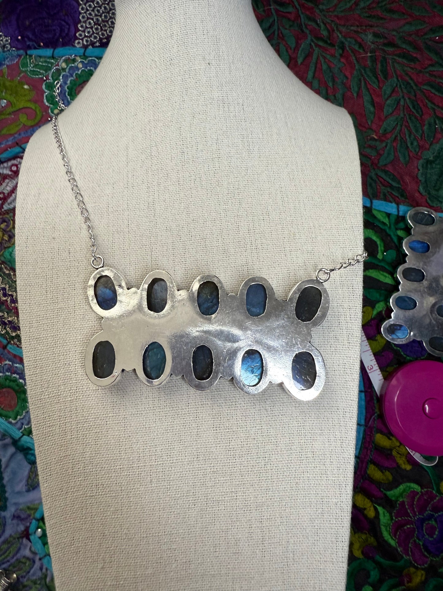Labradorite bar necklace