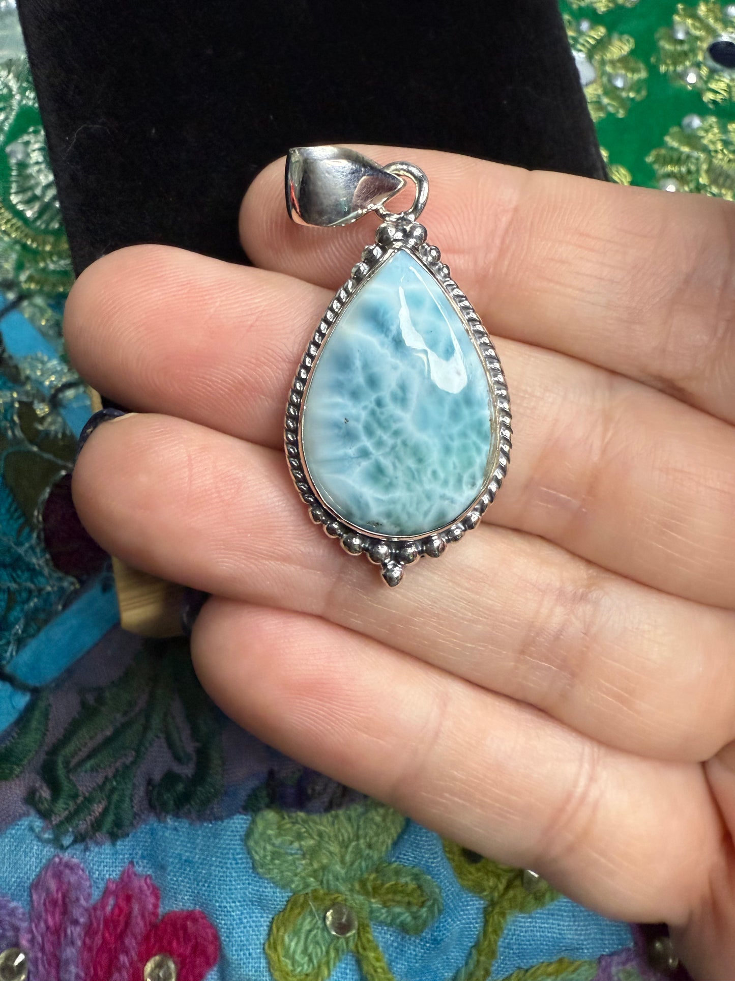 Sterling Larimar Pendant