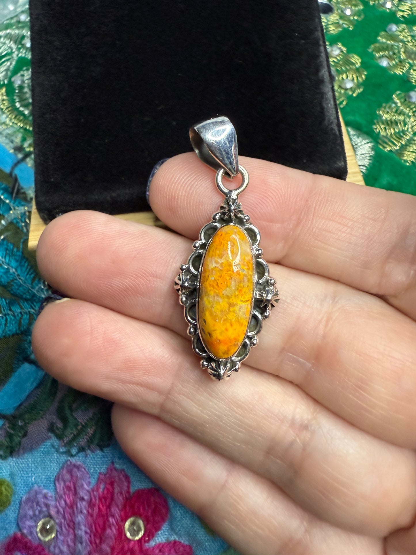 Sterling bumblebee Jasper pendant