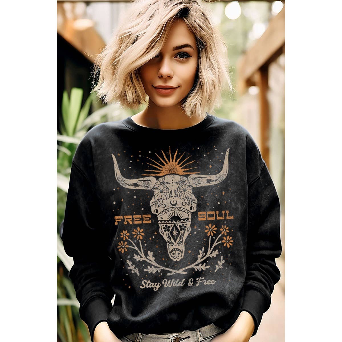 FREE SOUL Sweater: Mineral Black