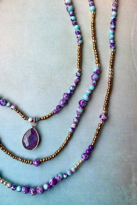 Maggie Necklace: Purple