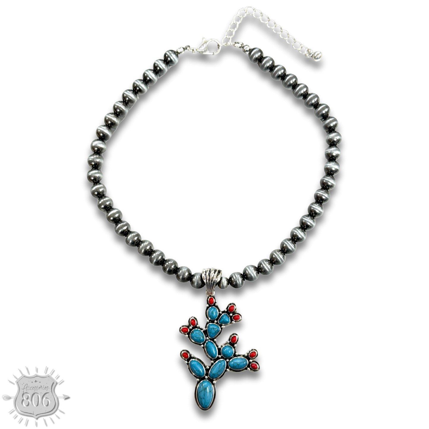 Prickly pear cactus necklace