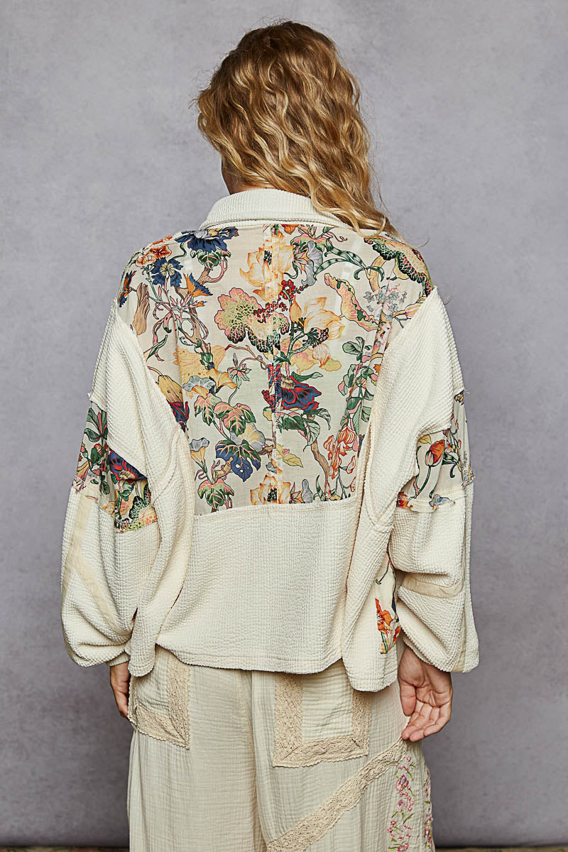 POL Floral Breeze Shacket