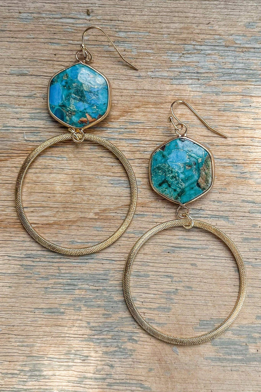 Janet Hoop Earrings Turq
