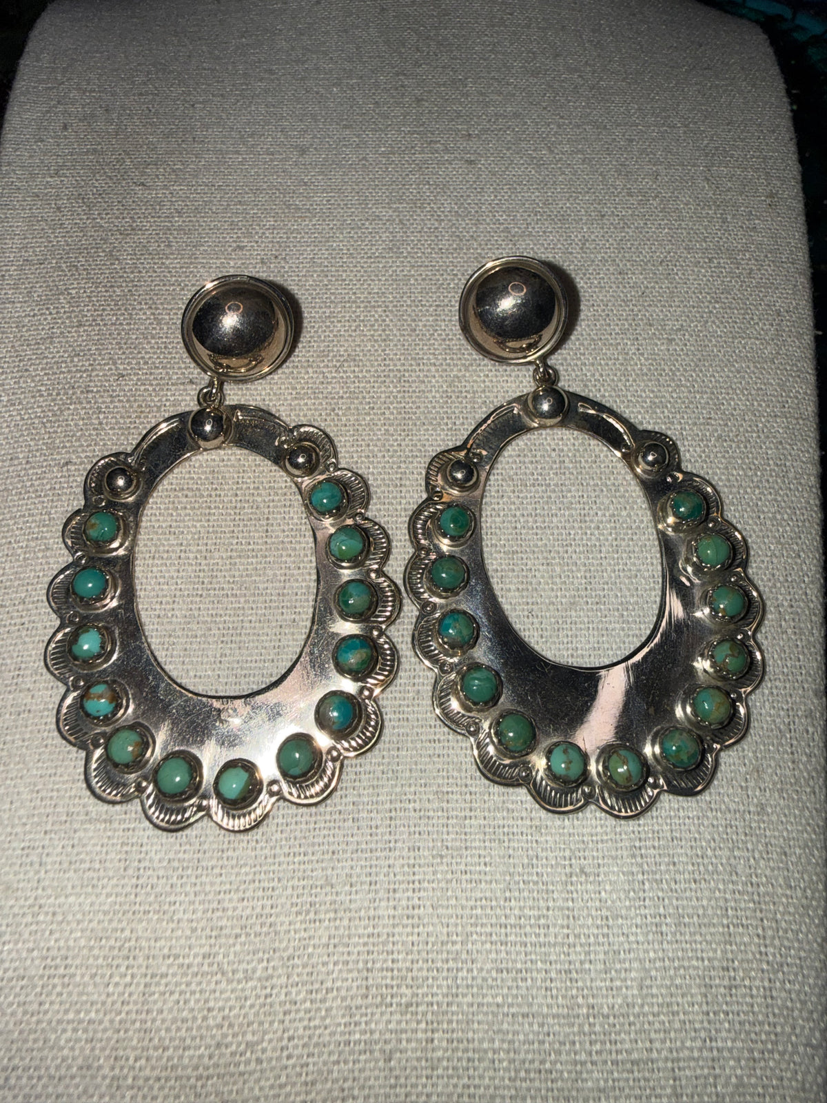 Solid Sterling Turquoise Earrings