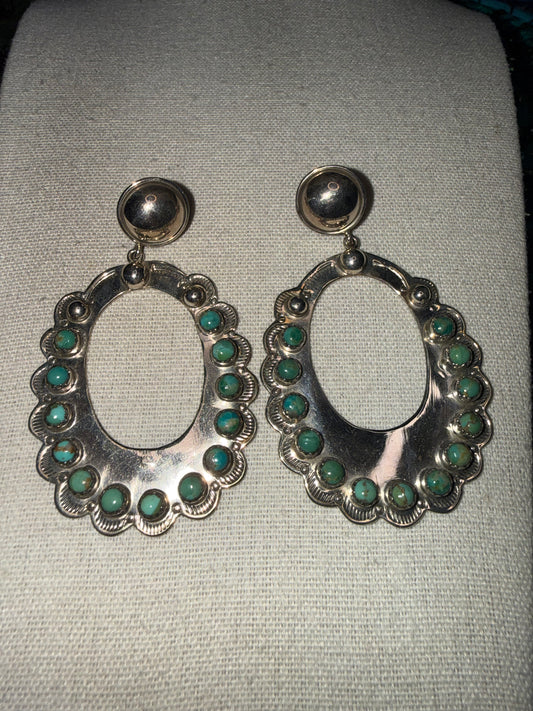 Solid Sterling Turquoise Earrings