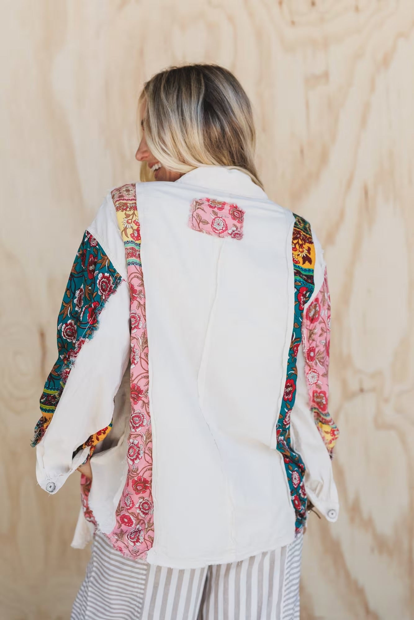 POL Ecru Patchwork Top