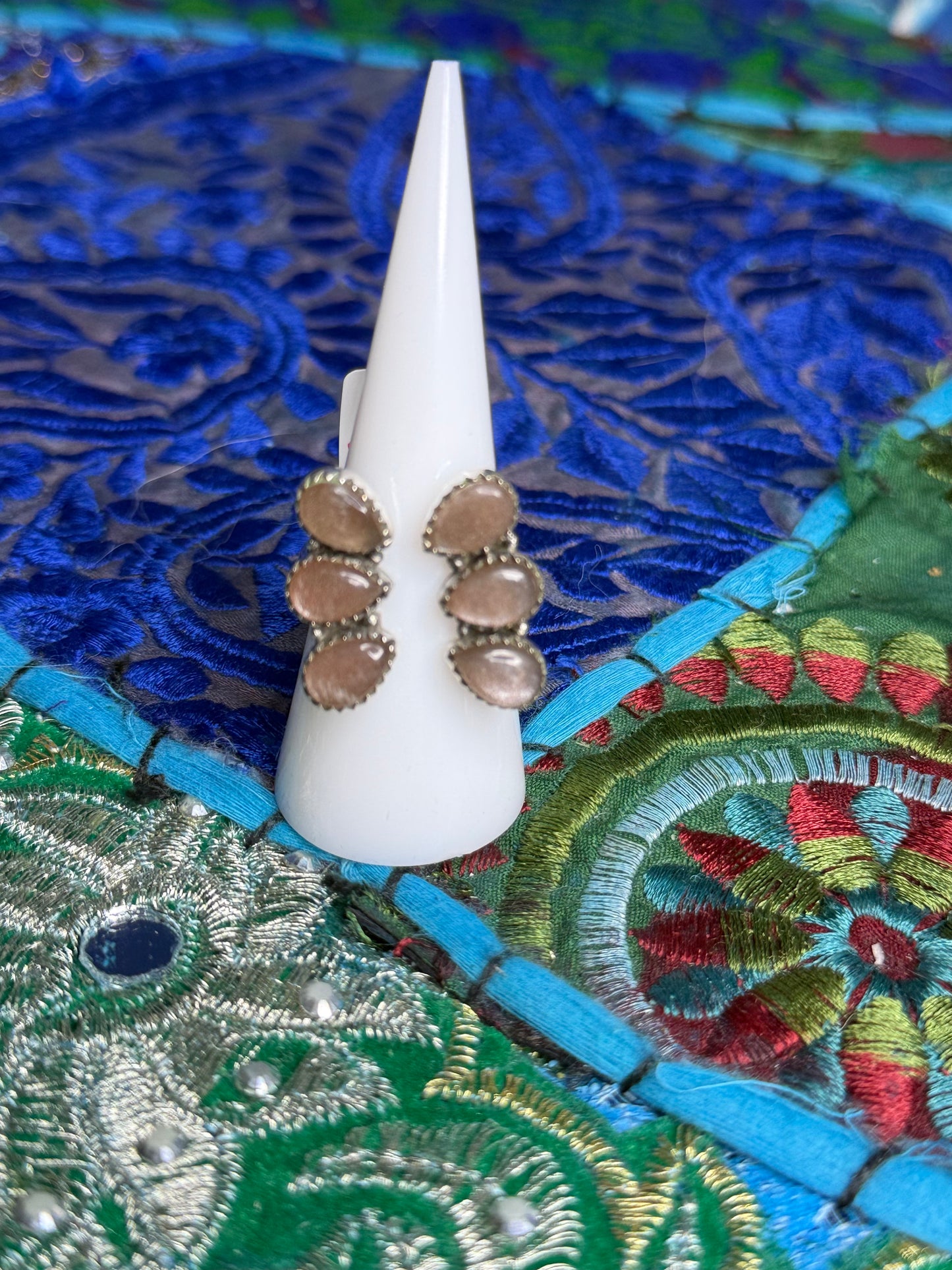 Chocolate Moonstone Split Ring