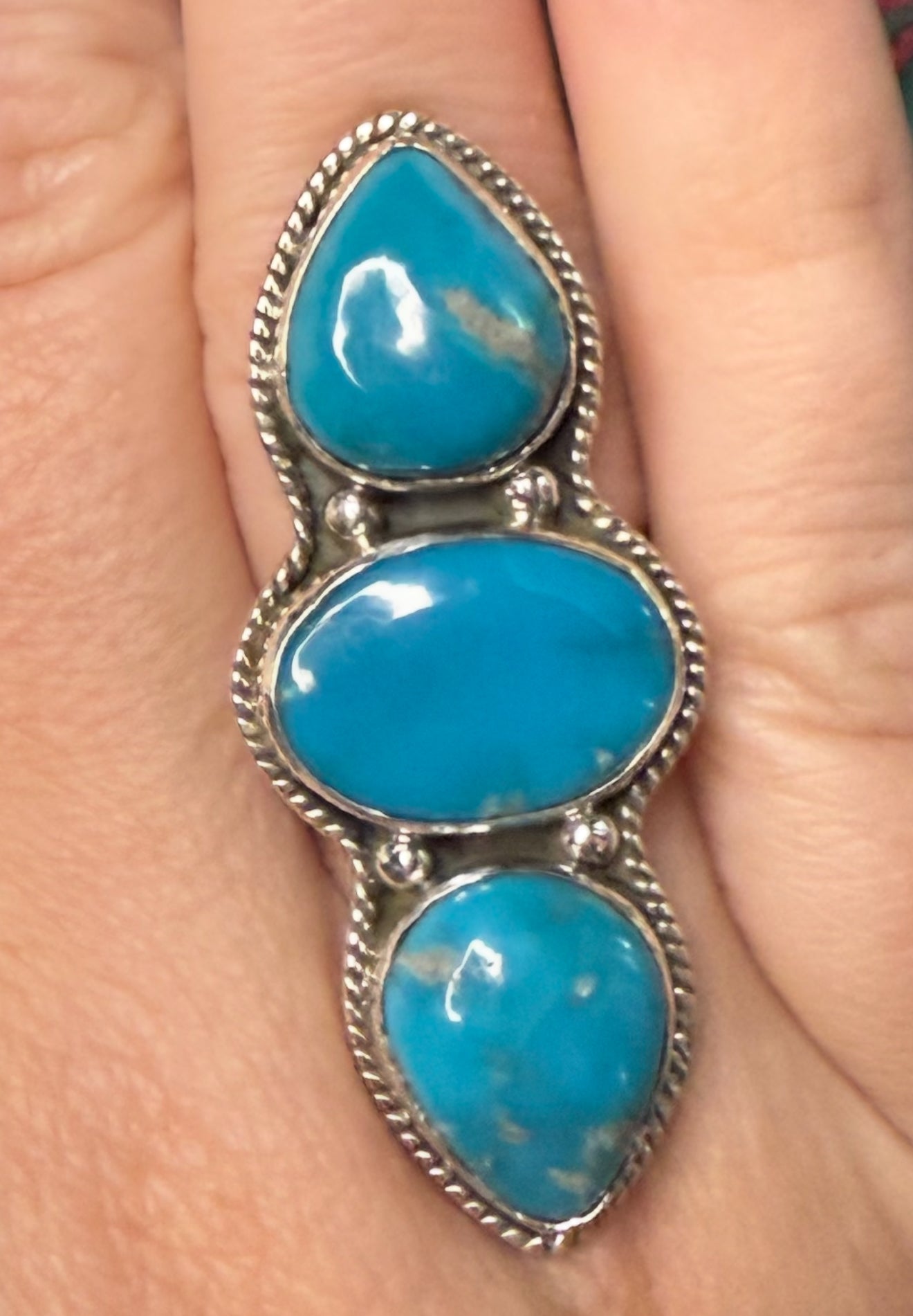 Solid Sterling Blue Ridge Turquoise Ring