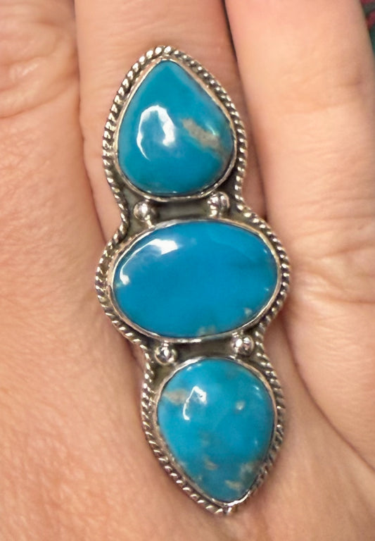Solid Sterling Blue Ridge Turquoise Ring