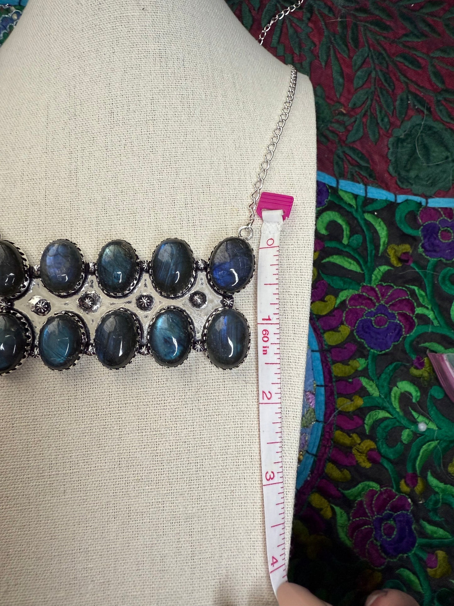 Labradorite bar necklace