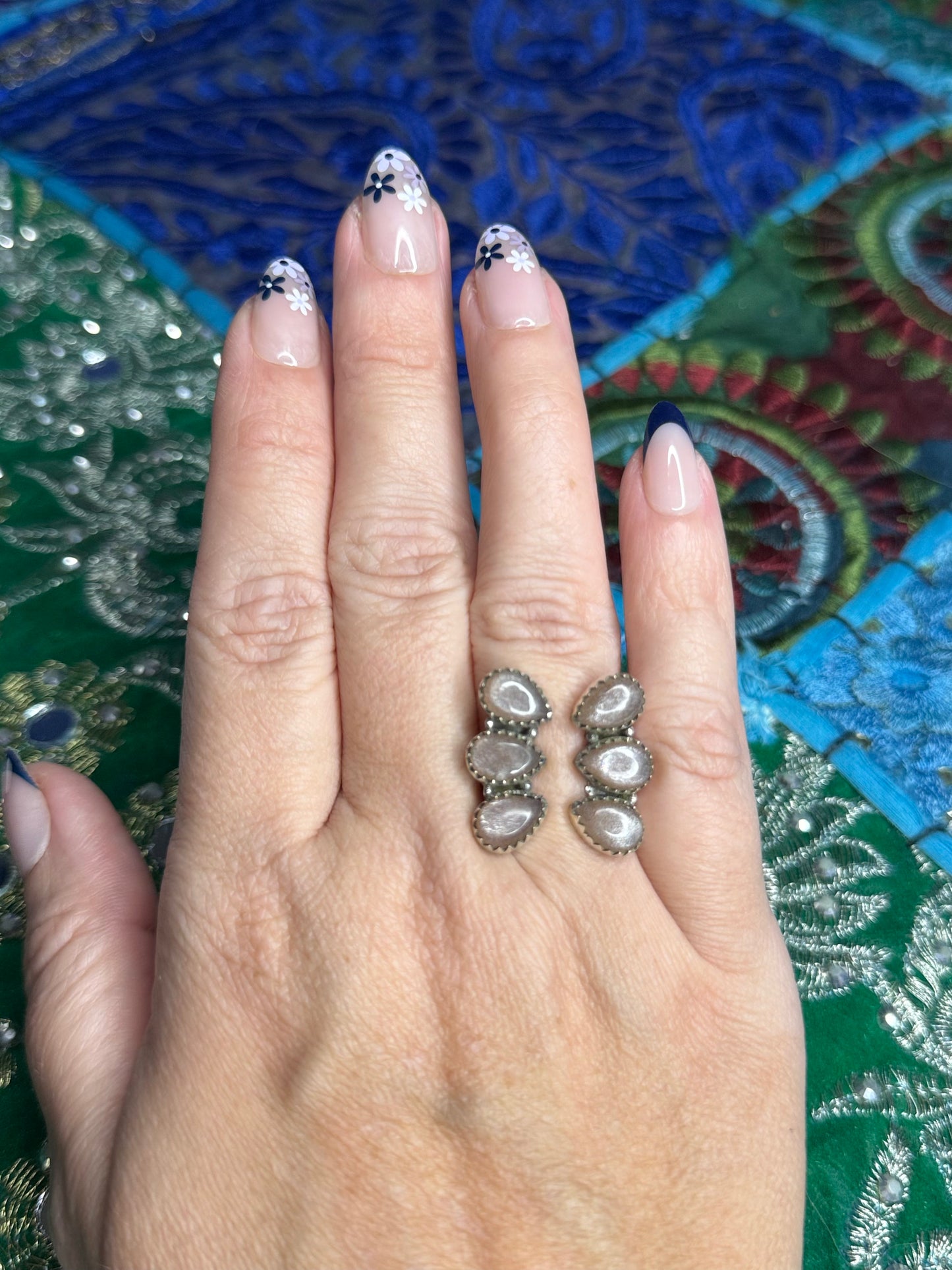 Chocolate Moonstone split ring