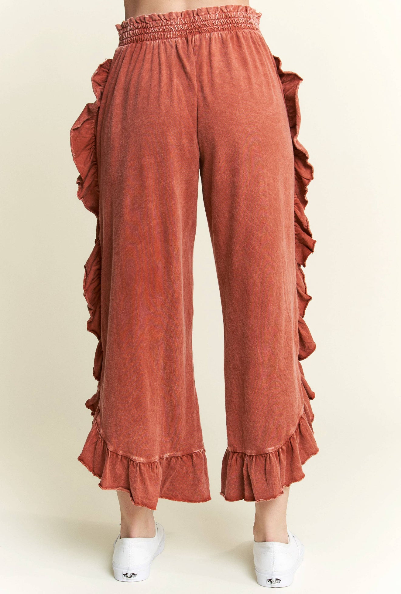 J.Her Side Ruffle Croppped pants Rust