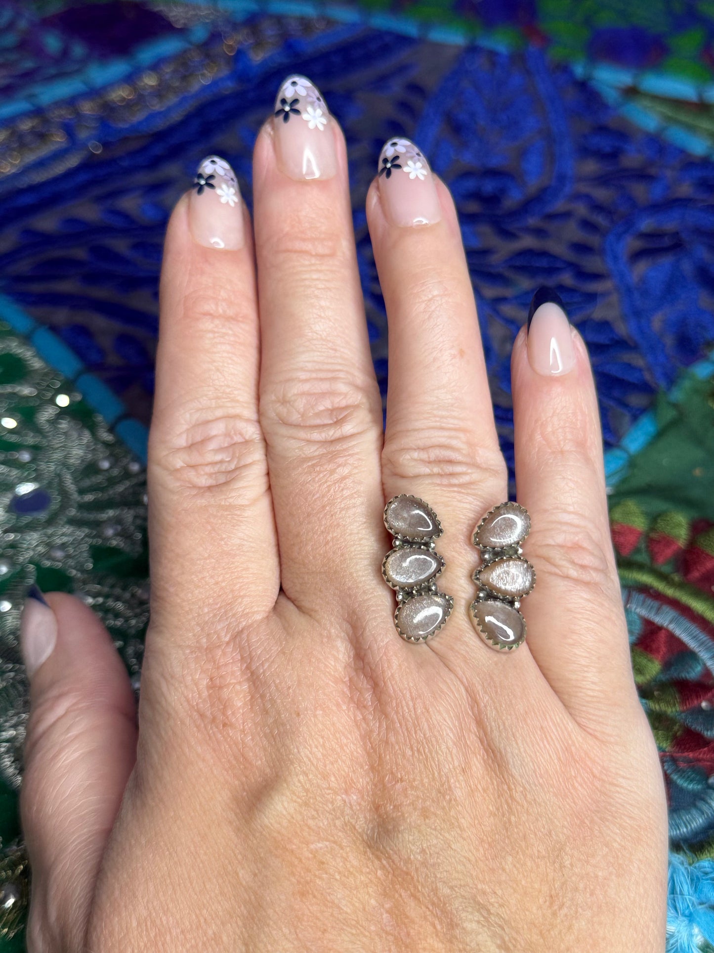 Chocolate Moonstone Split Ring