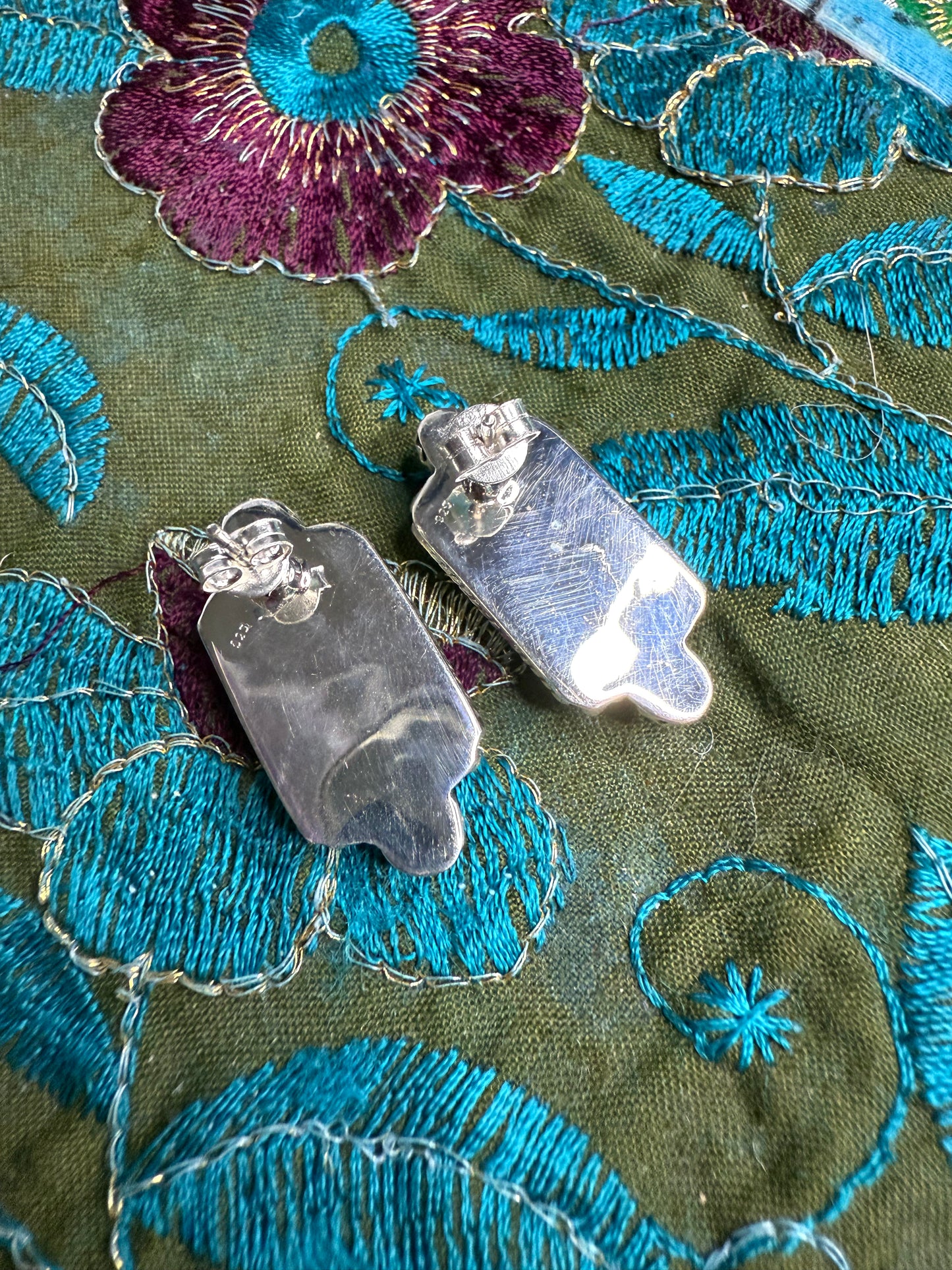 Larimar Earrings Sterling Silver