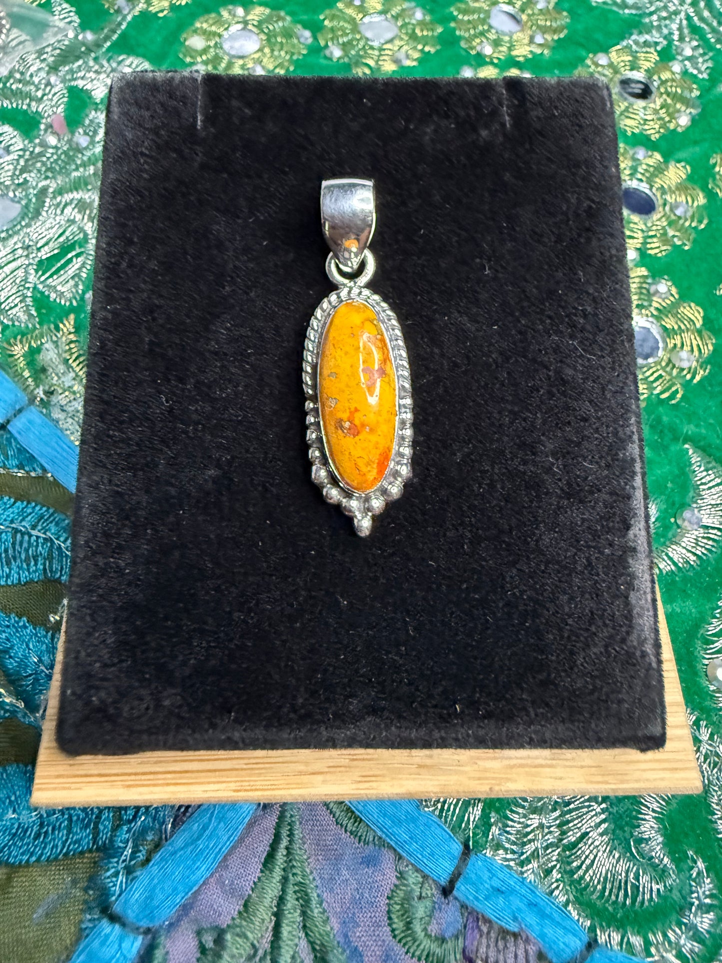 Sterling Bumblebee Jasper Pendant