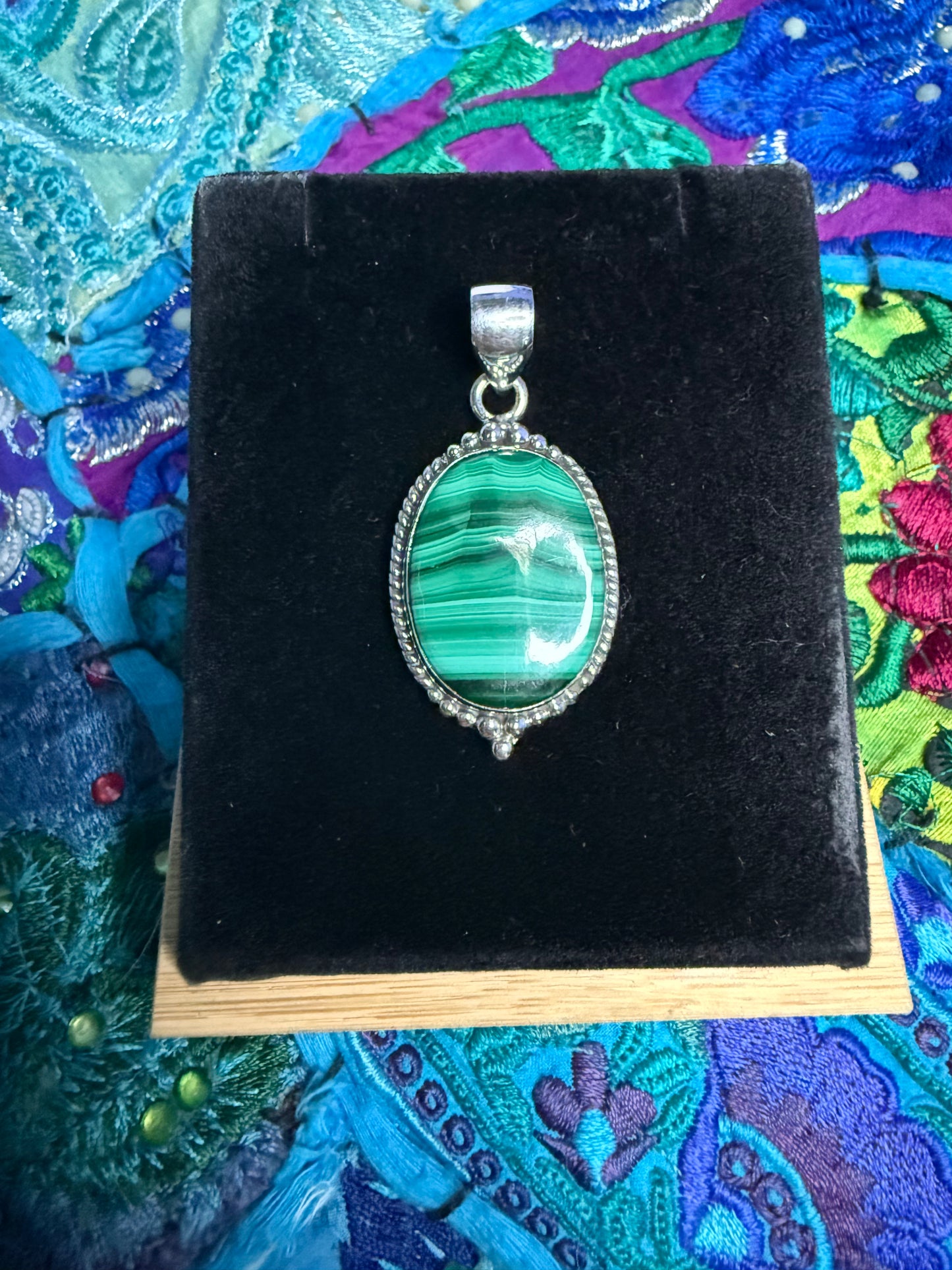 Sterling Silver Malachite Pendant