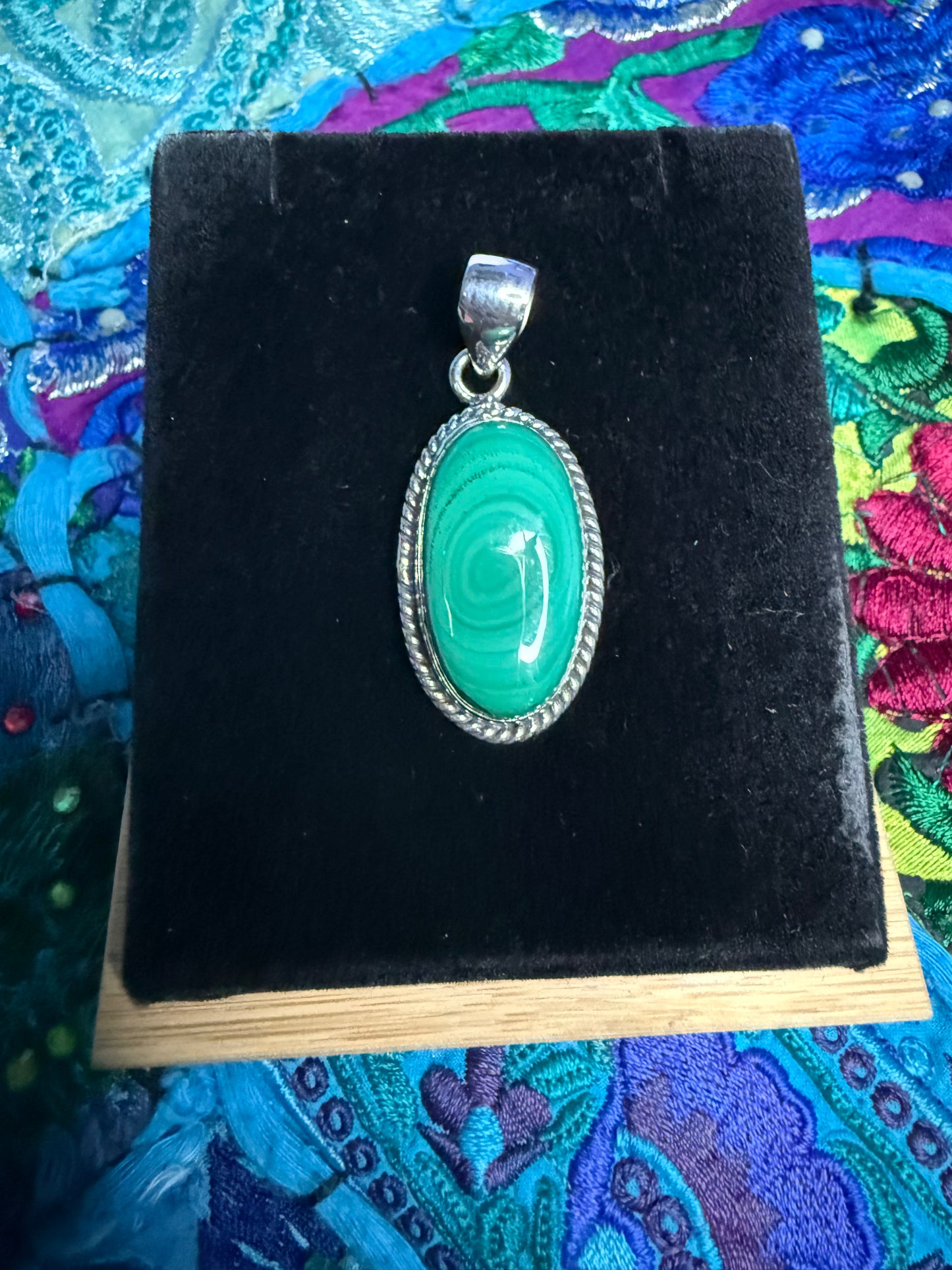 Sterling Silver Malachite Pendant