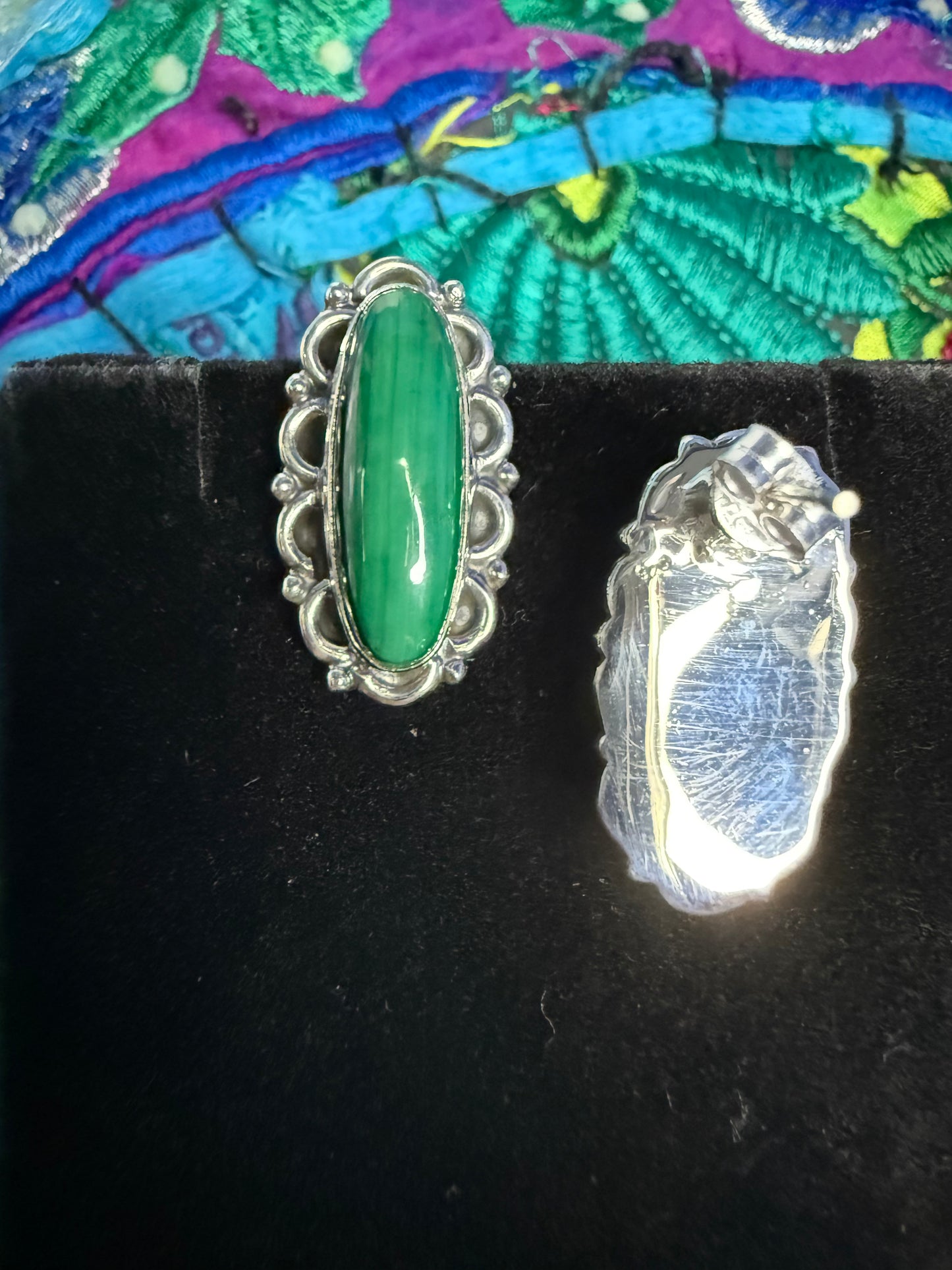 Sterling Malachite Studs