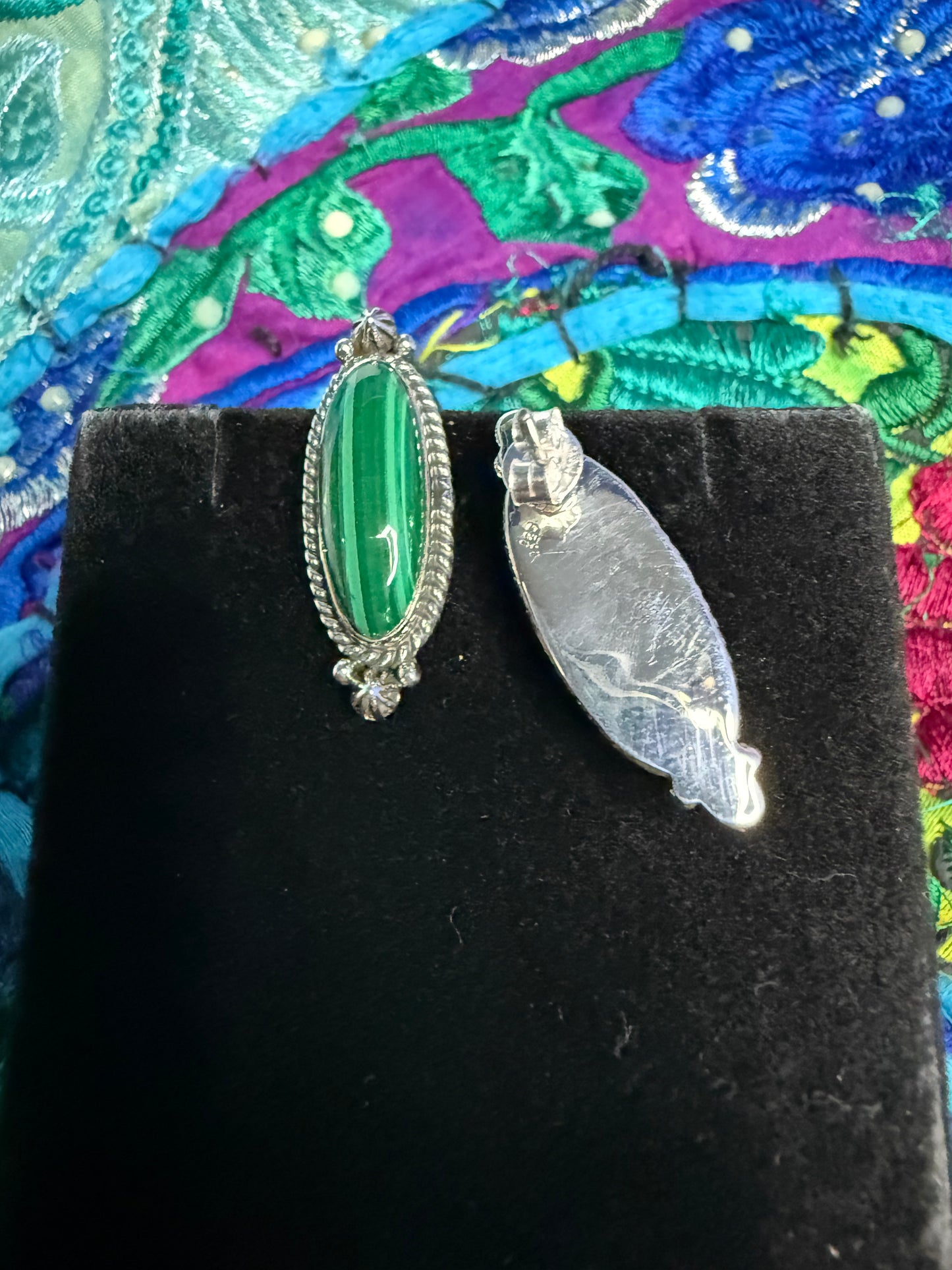 Sterling Malachite Studs