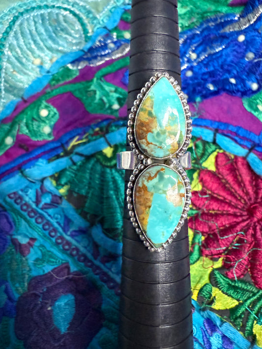 Sterling Mojave Turquoise ring size 7 or smaller adjustable