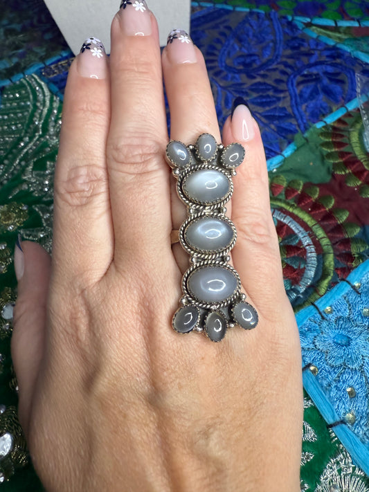 Grey Moonstone Ring size 6-8