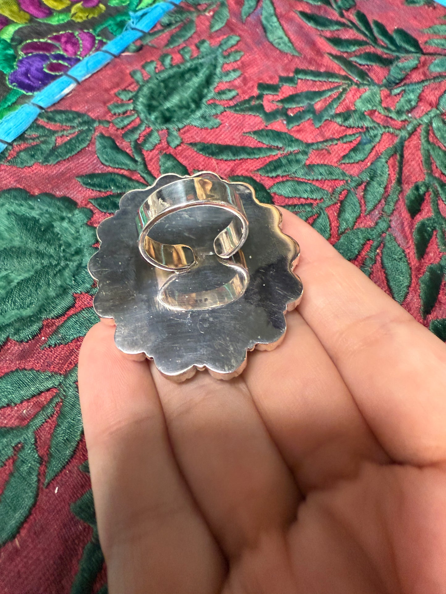 Solid Sterling Obsidian Opal Ring