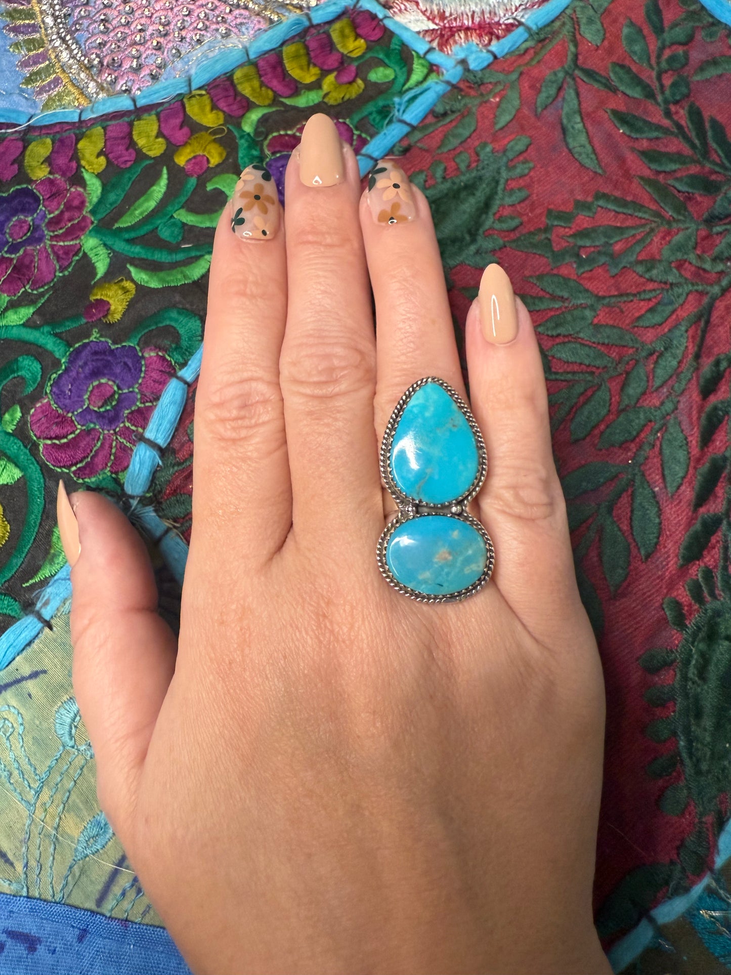 Solid Sterling Blue Ridge Turquoise Ring