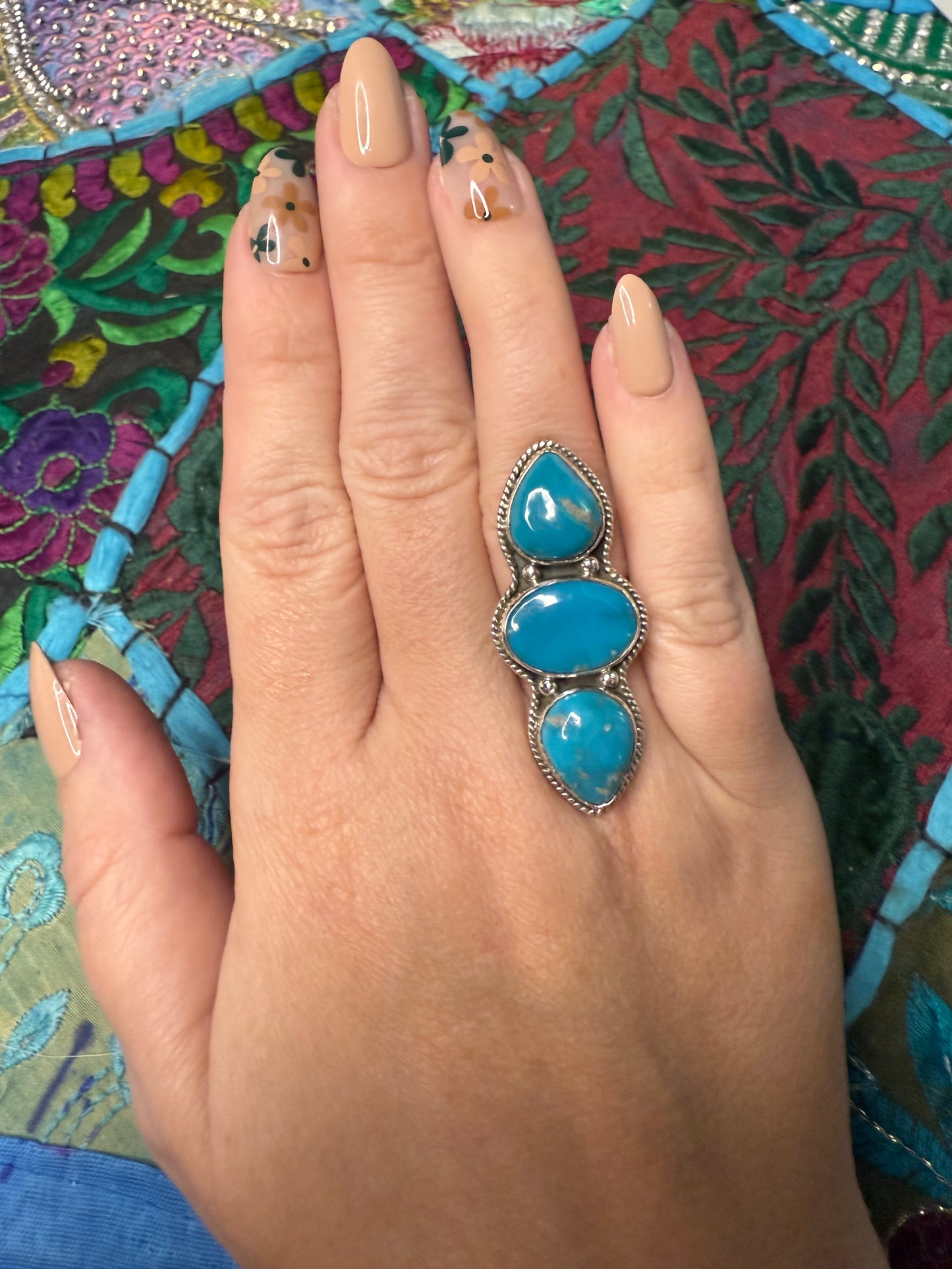 Solid Sterling Blue Ridge Turquoise Ring