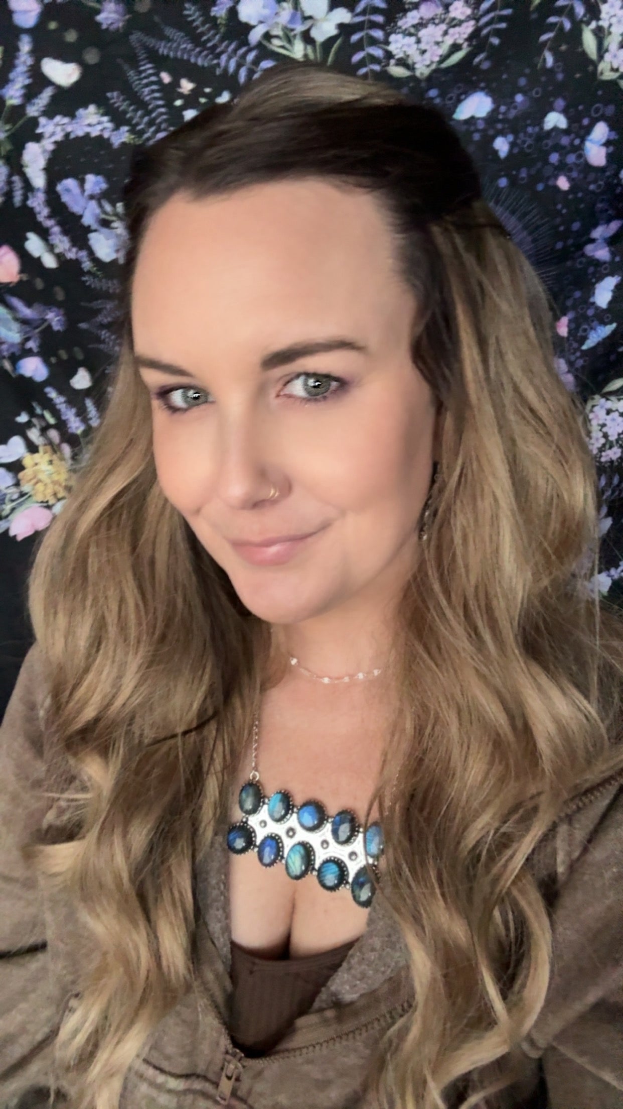 Labradorite Bar Necklace 18”