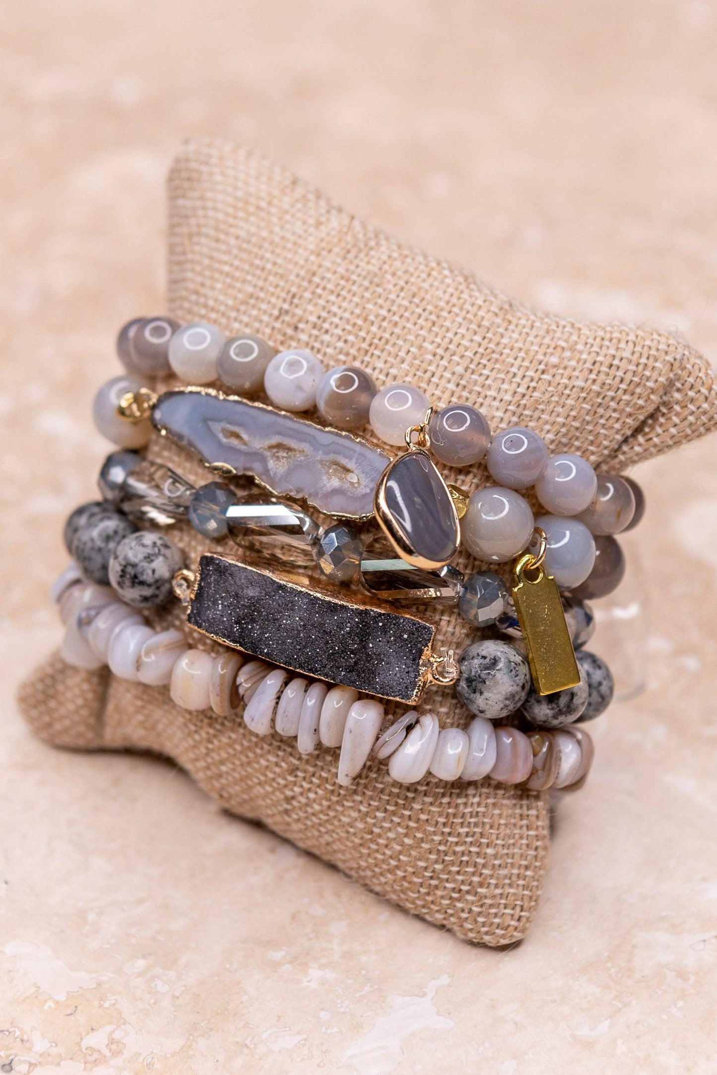 Leona Bracelet Set in Gray