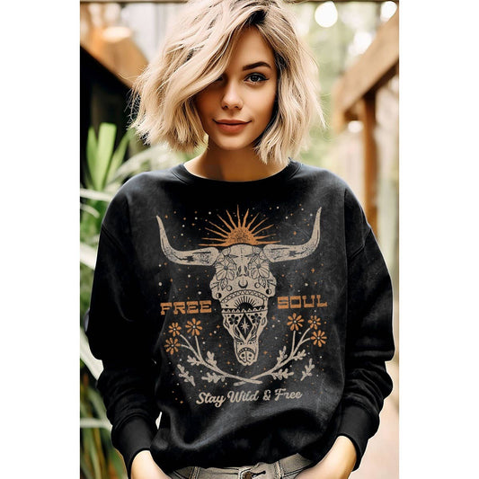 FREE SOUL Sweater: Mineral Black