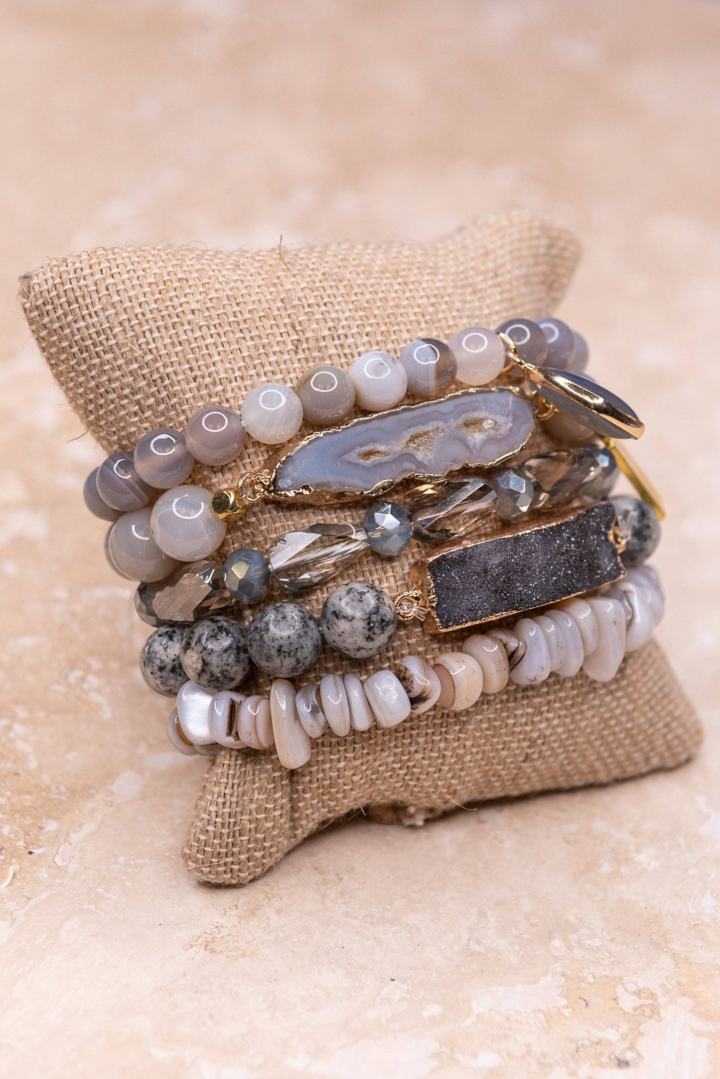 Leona Bracelet Set in Gray