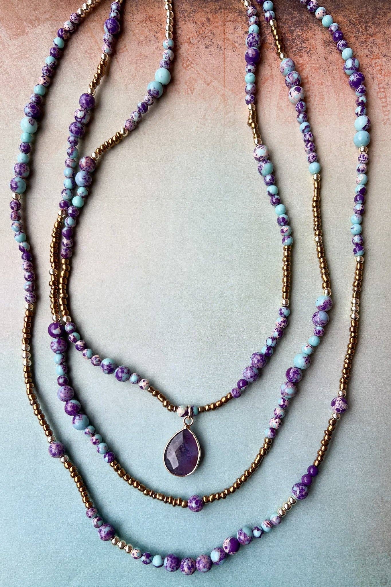 Maggie Necklace: Purple